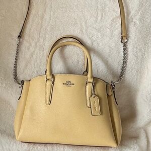 Coach Leather Mini Sage Crossbody Bag-Butter Yellow